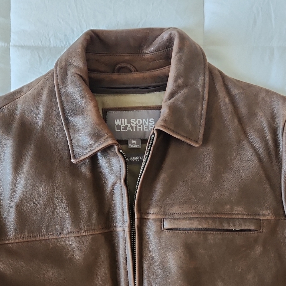 Wilsons Leather Tan Military Jacket